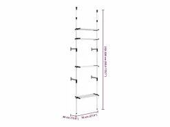 Sistema de armario telescópico con estantes aluminio^vidaxl Hot