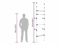 Sistema de armario telescópico con estantes aluminio^vidaxl Hot