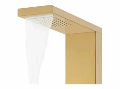Helloshop26 Sistema de ducha de baño en acero inoxidable 130 cm acabado dorado 02_0003110 Gris Outlet