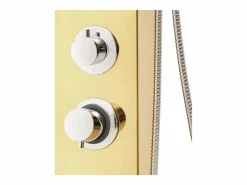 Helloshop26 Sistema de ducha de baño en acero inoxidable 130 cm acabado dorado 02_0003110 Gris Outlet
