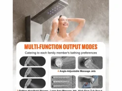 Sistema de Torre de Panel de Ducha SucceBuy, Conjunto de Ducha Acero Inoxidable, con 6 Modos, Pantalla LED Plateado Outlet
