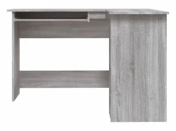 Garden Furniture Skive Escritorio de esquina madera contrachapada 120x140x75 cm Gris Outlet