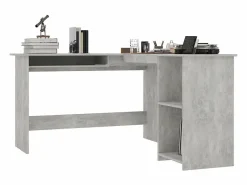 Skive Escritorio forma de L contrachapada hormigón 120x140x75 cm^Garden Furniture