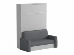 Vente-unique Soñadora cama abatible con sofá 140 x 200 cm blanco y gris - VACIALA II Gris / Blanco Hot