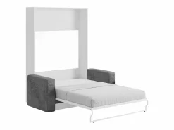 Vente-unique Soñadora cama abatible con sofá 140 x 200 cm blanco y gris - VACIALA II Gris / Blanco Hot