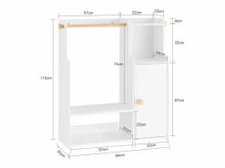 Armario Infantil con 2 Estantes y 1 Puerta 94x35x110 cm KMB110-W ES^Sobuy