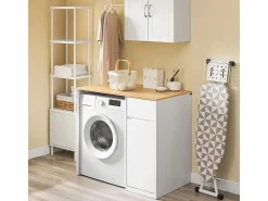 Sobuy Mueble Para Lavadora|Armario para Lavadora y Secadora con Cesta, , 100x60x90 cm
