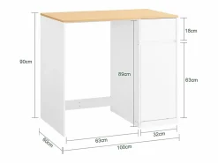 Sobuy Mueble Para Lavadora|Armario para Lavadora y Secadora con Cesta, , 100x60x90 cm