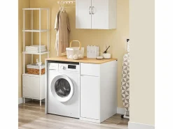 Sobuy Mueble Para Lavadora|Armario para Lavadora y Secadora con Cesta, , 100x60x90 cm