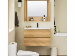 BZR198-N Conjunto de Muebles de baño 2 piezas Armario Colgante + Espejo^Sobuy