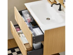 BZR198-N Conjunto de Muebles de baño 2 piezas Armario Colgante + Espejo^Sobuy