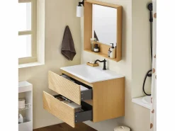 BZR198-N Conjunto de Muebles de baño 2 piezas Armario Colgante + Espejo^Sobuy