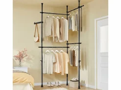 Perchero de Pie Telescópico, Soporte para Ropa Ajustable en^Sobuy Best