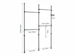 Perchero de Pie Telescópico, Soporte para Ropa Ajustable en^Sobuy Best