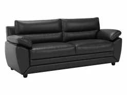 Vente-unique Sofá 3 + 2 plazas de piel sintética en color MANOA Negro Online