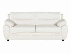 Vente-unique Sofá 3 + 2 plazas de piel sintética en color MANOA Blanco Clearance