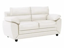 Vente-unique Sofá 3 + 2 plazas de piel sintética en color MANOA Blanco Clearance
