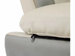 Vente-unique Conjunto Sofás|Sofá 3+2 piel de becerro color antracita y gris FRANCESCA