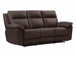 Vente-unique Sofá Relax|Sofá 3 pl relax: manual de piel de búfalo marrón PAKITA