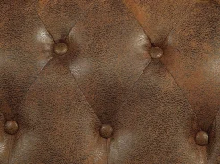 Vente-unique Sofá 3 plazas + 2 sillones CHESTERFIELD Microfibra Marru00f3n Discount