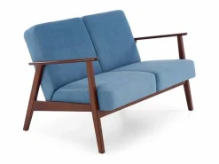 MSO Sofá 2 plazas - estilo retro - tela - Franky Azul Clearance
