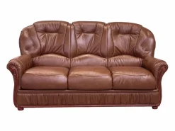 Vente-unique Sofá 3+1 plazas 100% piel de búfalo DAPHNE - Marrón Marru00f3n chocolate New