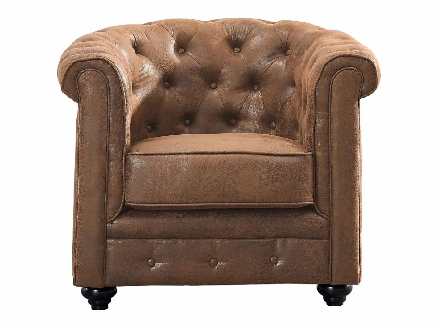 Sofá 3 plazas + Sillón CHESTERFIELD Microfibra envejecida^Vente-unique Online