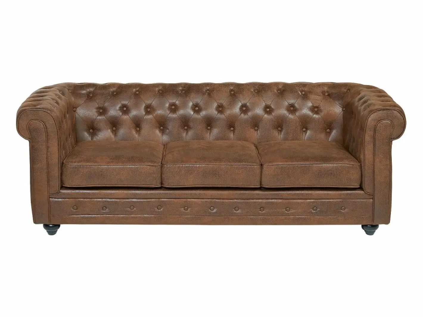 Sofá 3 plazas + Sillón CHESTERFIELD Microfibra envejecida^Vente-unique Online