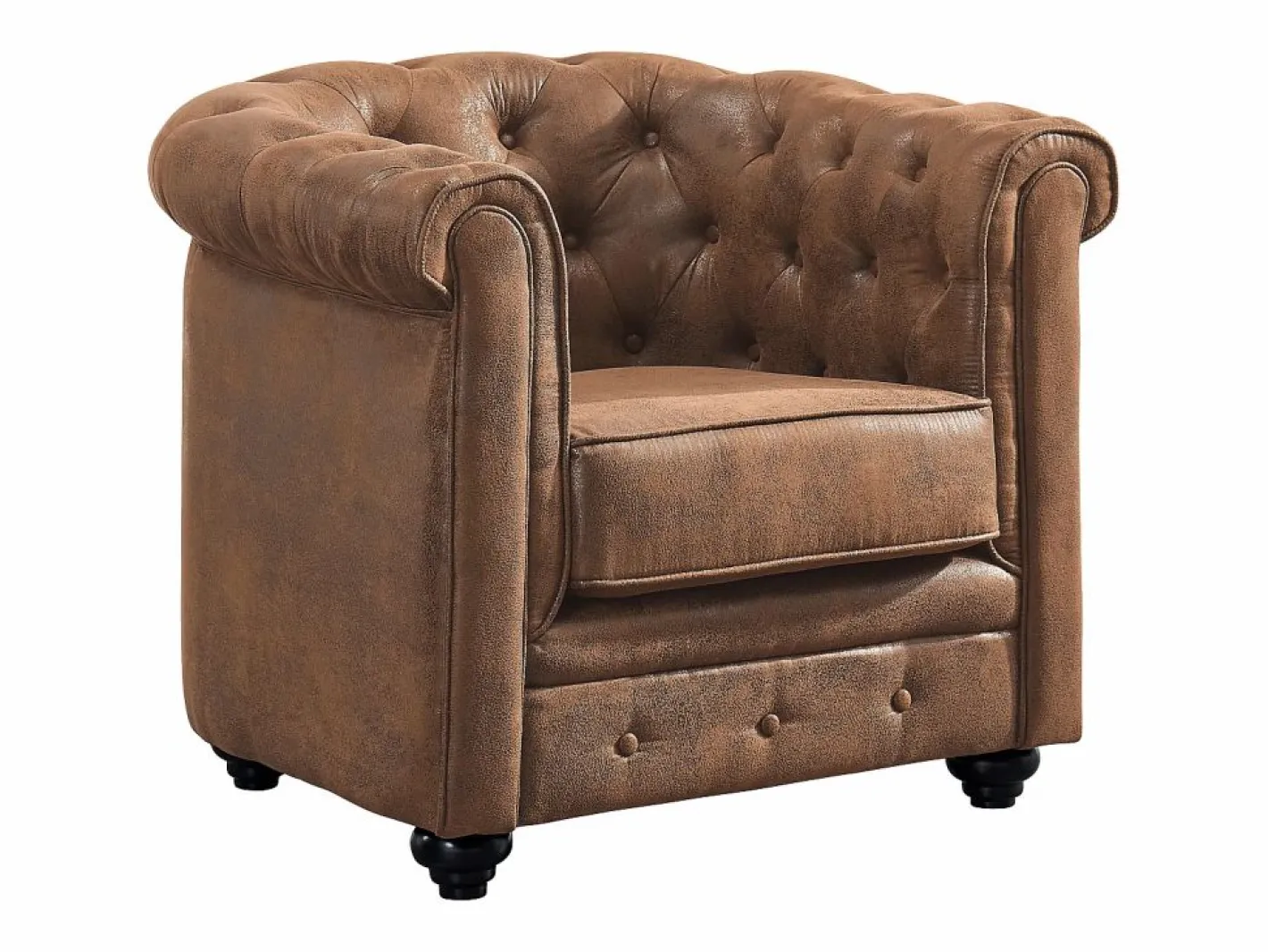 Sofá 3 plazas + Sillón CHESTERFIELD Microfibra envejecida^Vente-unique Online