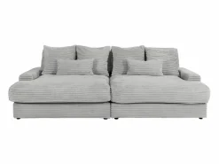 Vente-unique Sofá 4 plazas asiento profundo en terciopelo de pana gruesa CALAZO Gris Sale