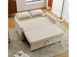 Sofá Relax|Sofá 2 plazas - Sofá de salón con respaldo regulable y función cama nido - 2 cojines y reposabrazos - chenilla