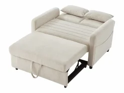 Sofá 2 plazas - Sofá lounge con función extraíble y dos cojines - respaldo regulable - tejido de algodón y lino^ Best
