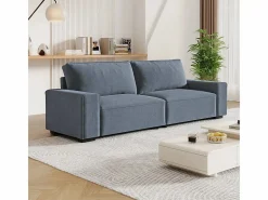 DripeX Sofá 3 plazas chenilla - con reposabrazos anchos - 220 x 83 x 88 cm Gris Sale