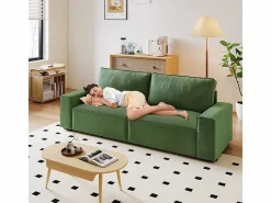 Sofá 3 plazas chenilla - con reposabrazos anchos - 220 x 83 x 88 cm^DripeX Outlet