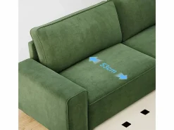 Sofá 3 plazas chenilla - con reposabrazos anchos - 220 x 83 x 88 cm^DripeX Outlet