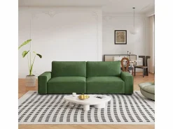 Sofá 3 plazas chenilla - con reposabrazos anchos - 220 x 83 x 88 cm^DripeX Outlet