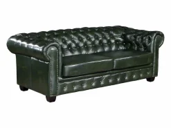 Sofá 3 plazas chesterfield 100% piel verde BRENTON^LINEA SOFA