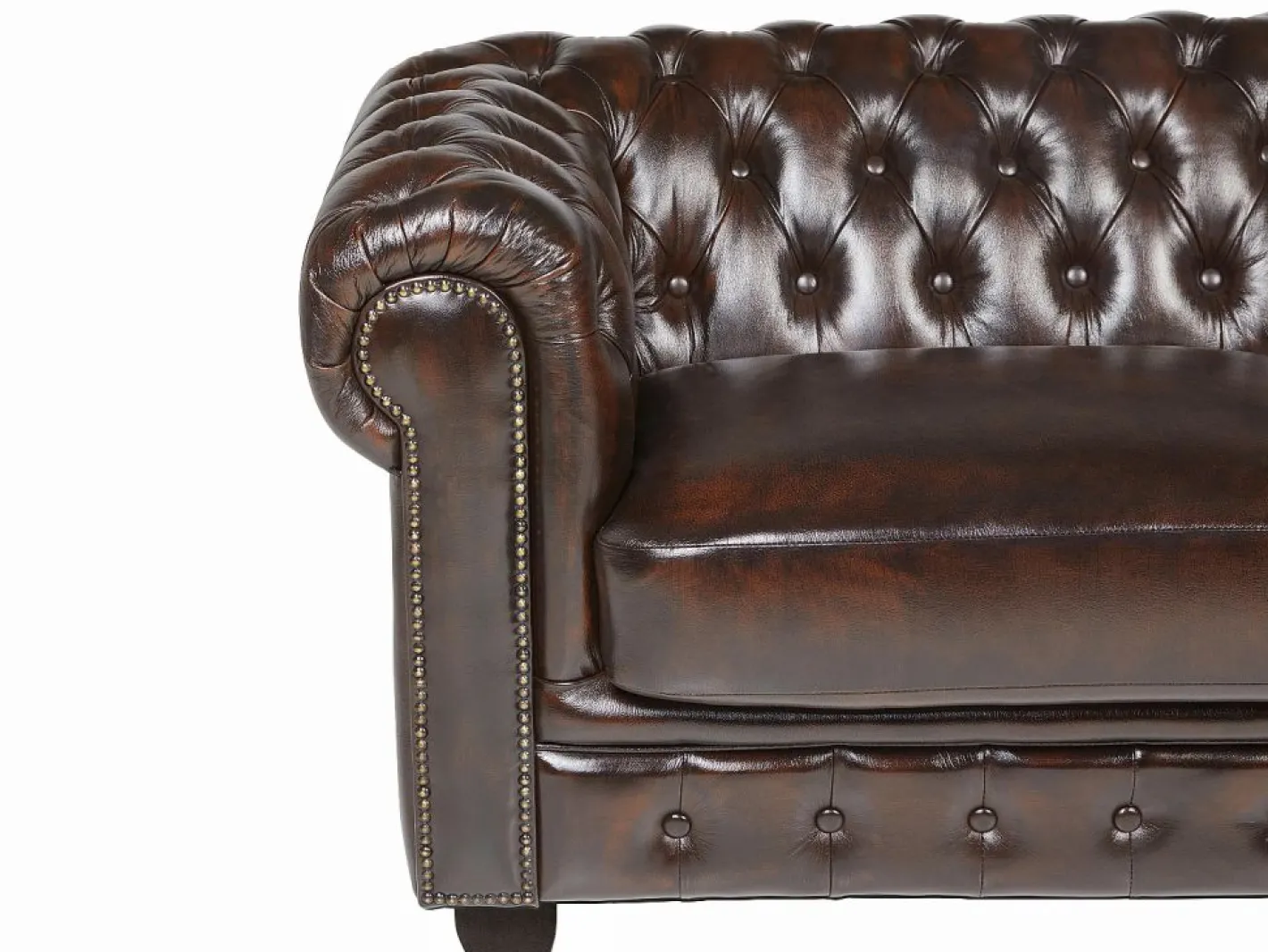 LINEA SOFA Todos Los Sofás|Sofás Chesterfield|Sofá 3 plazas chesterfield 100% piel marrón BRENTON