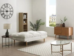 Vente-unique Sofá 3 plazas convertible clic-clac en tela PALOBU Beige Outlet