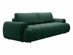 Sofá 4 plazas convertible en tejido verde abeto FRIDORA^Vente-unique Discount