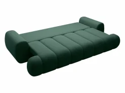 Sofá 4 plazas convertible en tejido verde abeto FRIDORA^Vente-unique Discount