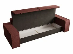 Vente-unique Sofá 4 plazas convertible en chenilla color burdeos AMELIA Granate Discount