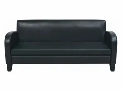 Clicnbuy Sofá 3 plazas cuero artificial Negro Best