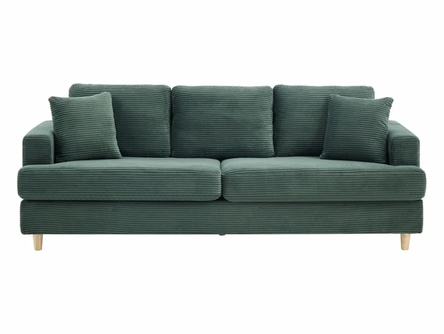 Vente-unique Sofá 3 plazas de pana color YOCABA Verde Sale