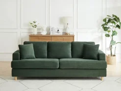 Vente-unique Sofá 3 plazas de pana color YOCABA Verde Sale