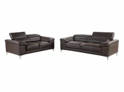 Sofá 3+2 plazas de piel de becerro color marrón SOLANGE^Vente-unique Sale