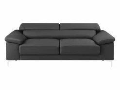 Sofá 3 plazas de piel de becerro en color negro SOLANGE^LINEA SOFA Sale