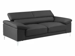 Sofá 3 plazas de piel de becerro en color negro SOLANGE^LINEA SOFA Sale