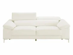 LINEA SOFA Sofá 3 plazas de piel de becerro color SOLANGE Blanco Discount