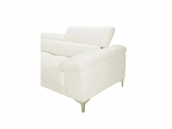 LINEA SOFA Sofá 3 plazas de piel de becerro color SOLANGE Blanco Discount